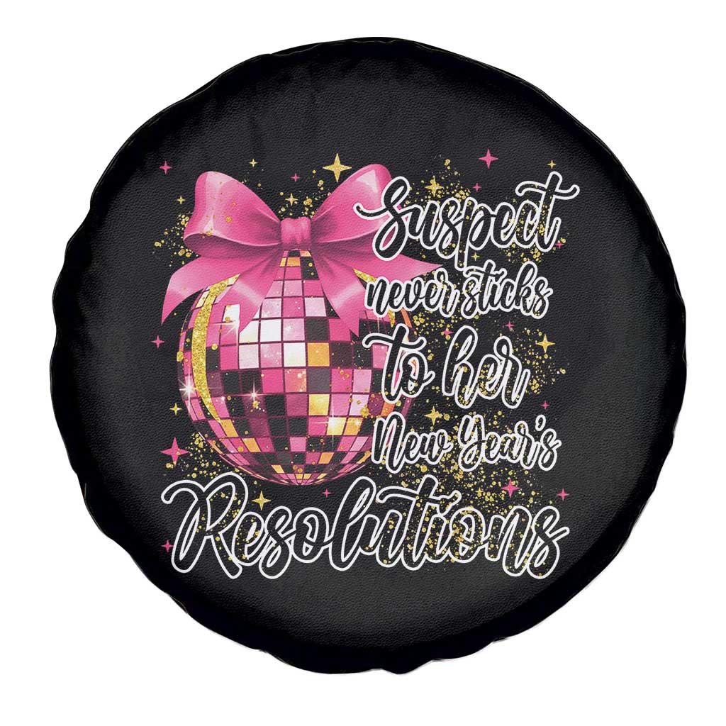 Funny Suspect Never Sticks To Her New Years Resolutions Spare Tire Cover Coquette Disco Ball - Wonder Print Shop