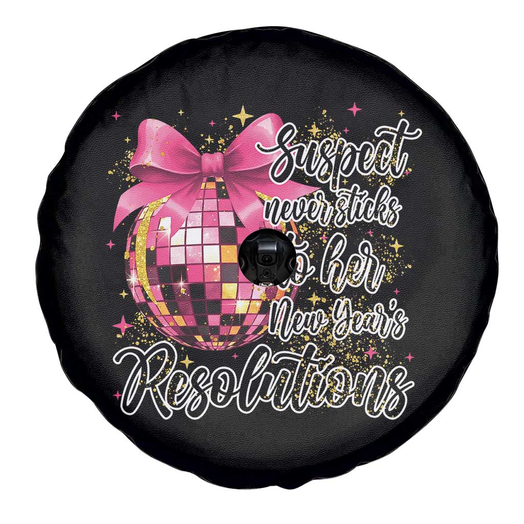 Funny Suspect Never Sticks To Her New Years Resolutions Spare Tire Cover Coquette Disco Ball - Wonder Print Shop