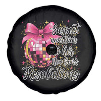 Funny Suspect Never Sticks To Her New Years Resolutions Spare Tire Cover Coquette Disco Ball - Wonder Print Shop
