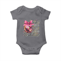 Funny Suspect Never Sticks To Her New Years Resolutions Baby Onesie Coquette Disco Ball - Wonder Print Shop