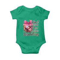 Funny Suspect Never Sticks To Her New Years Resolutions Baby Onesie Coquette Disco Ball - Wonder Print Shop