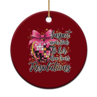 Funny Suspect Never Sticks To Her New Years Resolutions Ceramic Ornament Coquette Disco Ball - Wonder Print Shop