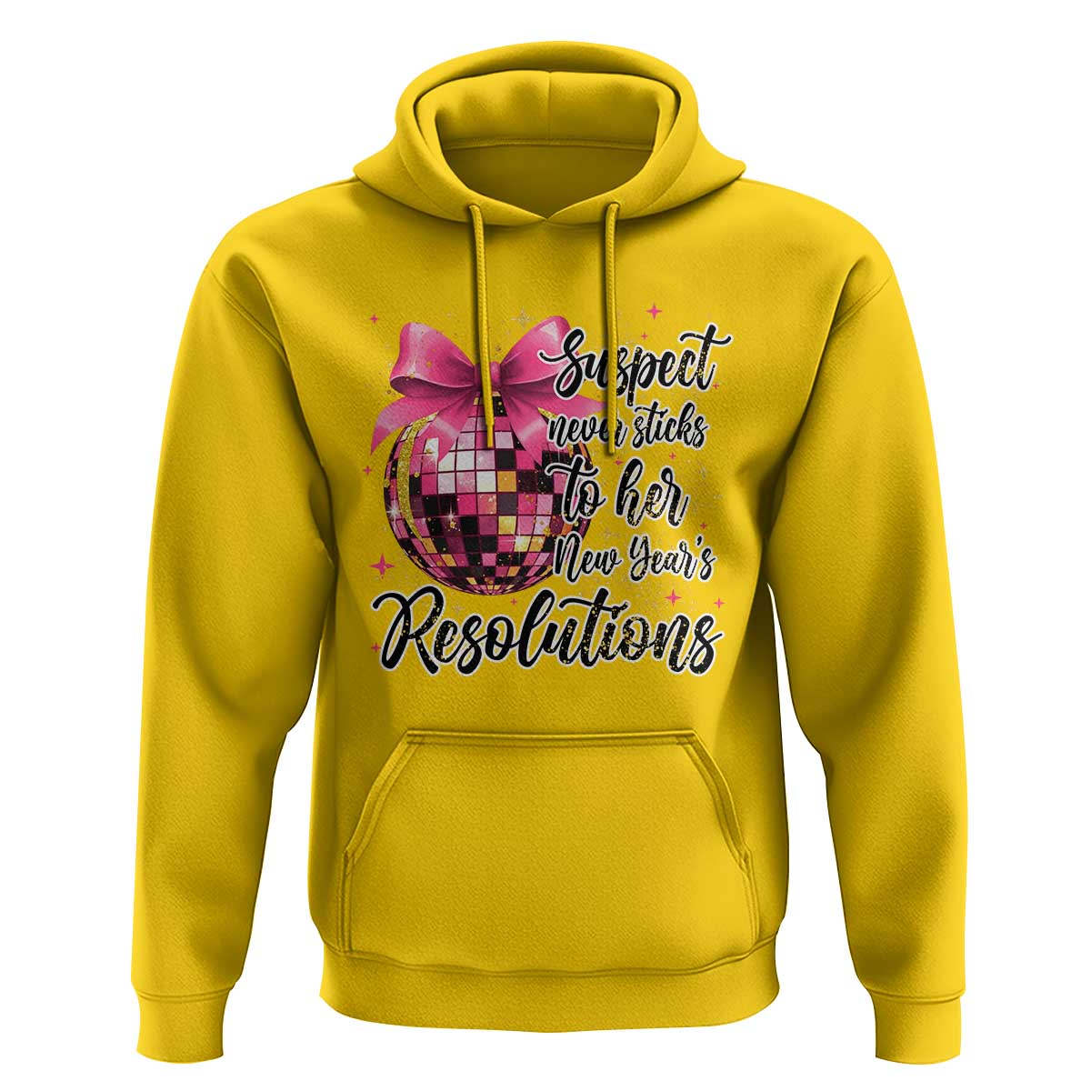 Funny Suspect Never Sticks To Her New Years Resolutions Hoodie Coquette Disco Ball - Wonder Print Shop