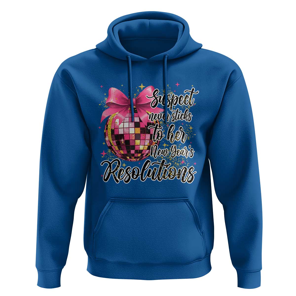 Funny Suspect Never Sticks To Her New Years Resolutions Hoodie Coquette Disco Ball - Wonder Print Shop