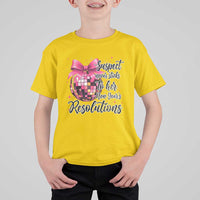 Funny Suspect Never Sticks To Her New Years Resolutions T Shirt For Kid Coquette Disco Ball - Wonder Print Shop