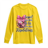 Funny Suspect Never Sticks To Her New Years Resolutions Long Sleeve Shirt Coquette Disco Ball - Wonder Print Shop
