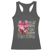 Funny Suspect Never Sticks To Her New Years Resolutions Racerback Tank Top Coquette Disco Ball - Wonder Print Shop