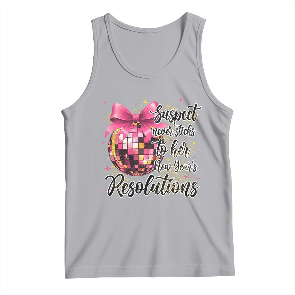 Funny Suspect Never Sticks To Her New Years Resolutions Tank Top Coquette Disco Ball - Wonder Print Shop