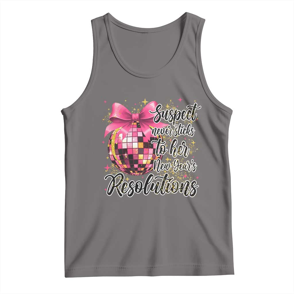 Funny Suspect Never Sticks To Her New Years Resolutions Tank Top Coquette Disco Ball - Wonder Print Shop