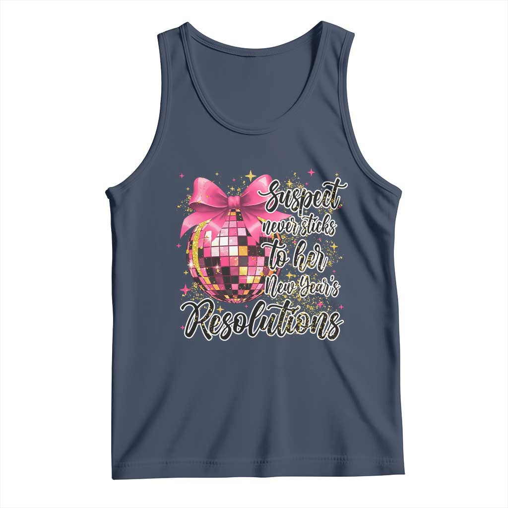 Funny Suspect Never Sticks To Her New Years Resolutions Tank Top Coquette Disco Ball - Wonder Print Shop