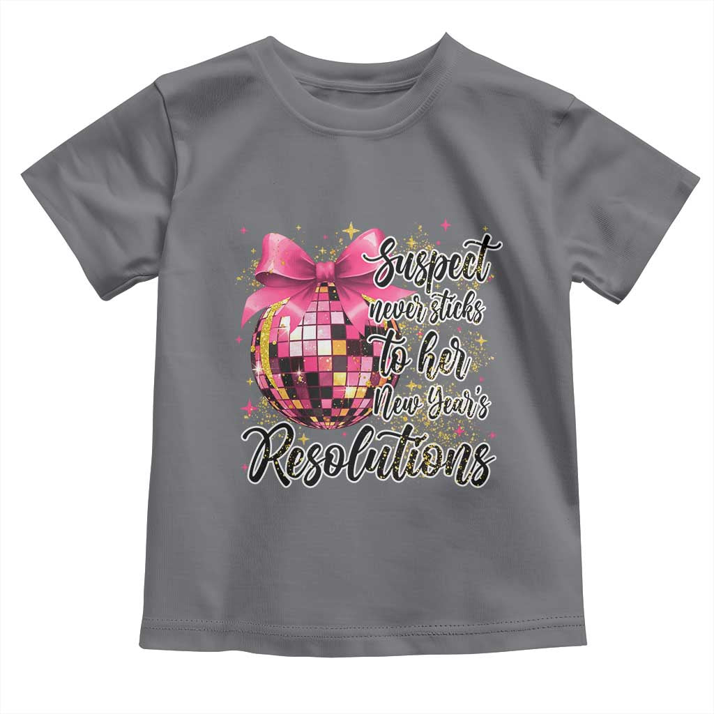 Funny Suspect Never Sticks To Her New Years Resolutions Toddler T Shirt Coquette Disco Ball - Wonder Print Shop