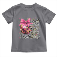 Funny Suspect Never Sticks To Her New Years Resolutions Toddler T Shirt Coquette Disco Ball - Wonder Print Shop