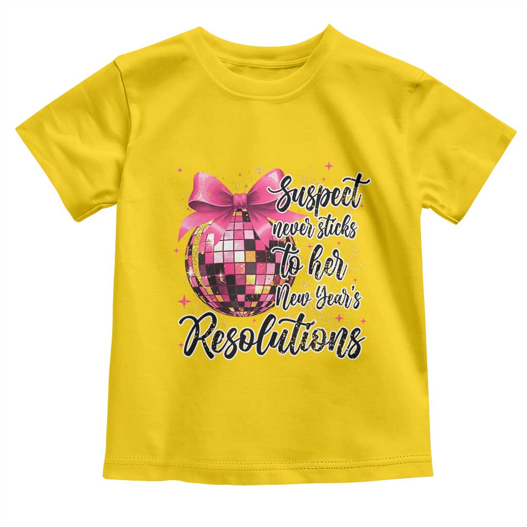 Funny Suspect Never Sticks To Her New Years Resolutions Toddler T Shirt Coquette Disco Ball - Wonder Print Shop
