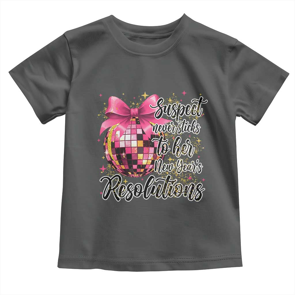 Funny Suspect Never Sticks To Her New Years Resolutions Toddler T Shirt Coquette Disco Ball - Wonder Print Shop