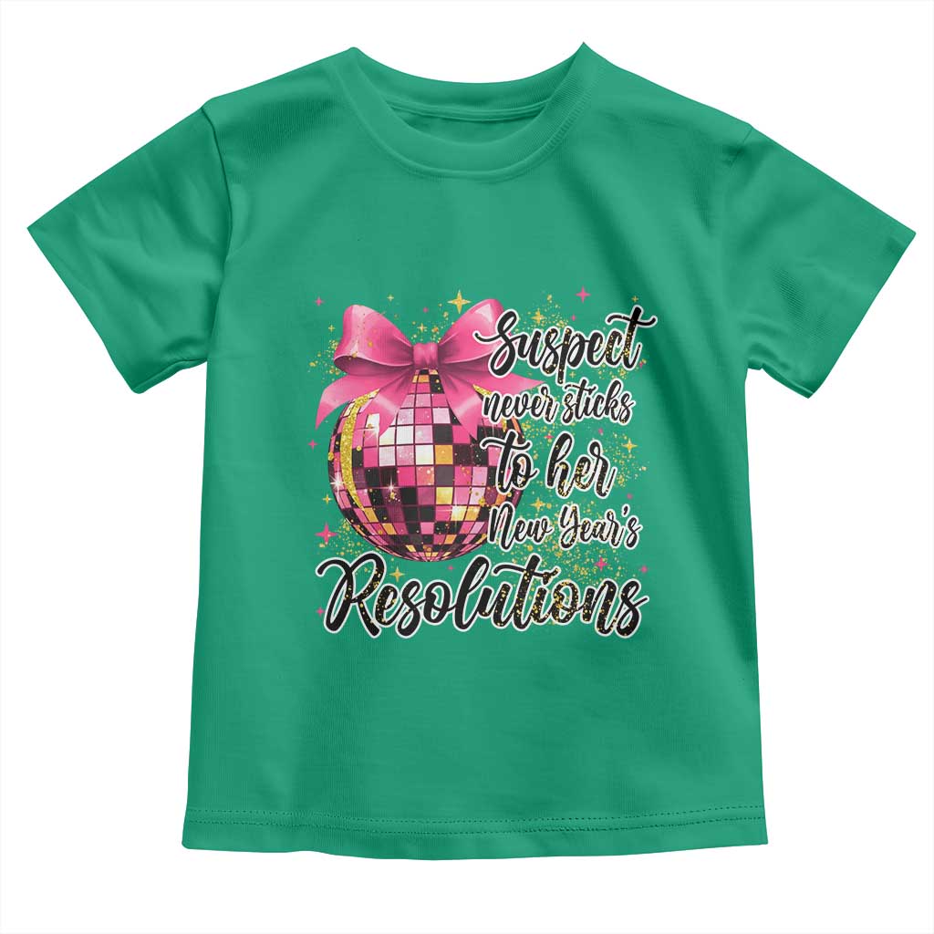 Funny Suspect Never Sticks To Her New Years Resolutions Toddler T Shirt Coquette Disco Ball - Wonder Print Shop
