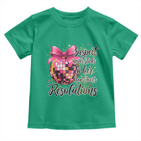 Funny Suspect Never Sticks To Her New Years Resolutions Toddler T Shirt Coquette Disco Ball - Wonder Print Shop