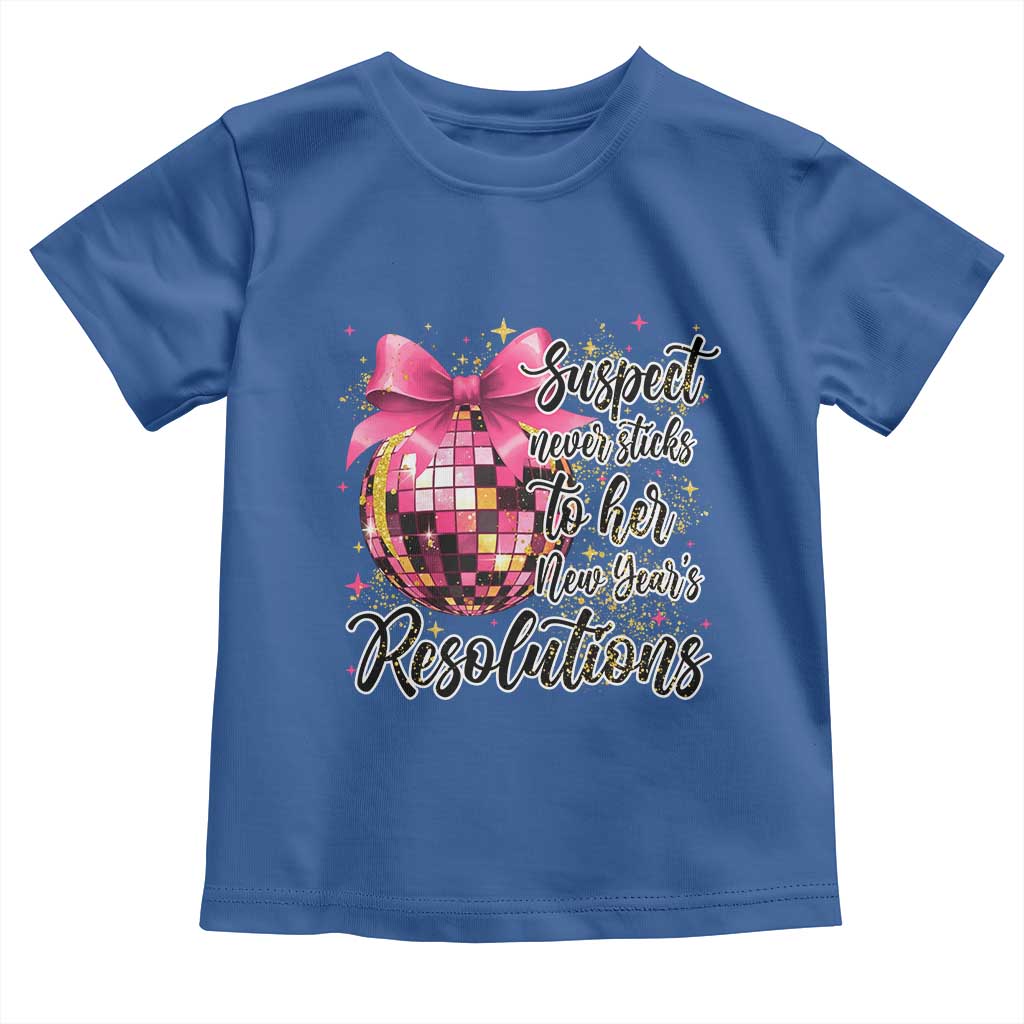 Funny Suspect Never Sticks To Her New Years Resolutions Toddler T Shirt Coquette Disco Ball - Wonder Print Shop