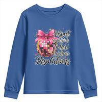 Funny Suspect Never Sticks To Her New Years Resolutions Youth Sweatshirt Coquette Disco Ball - Wonder Print Shop