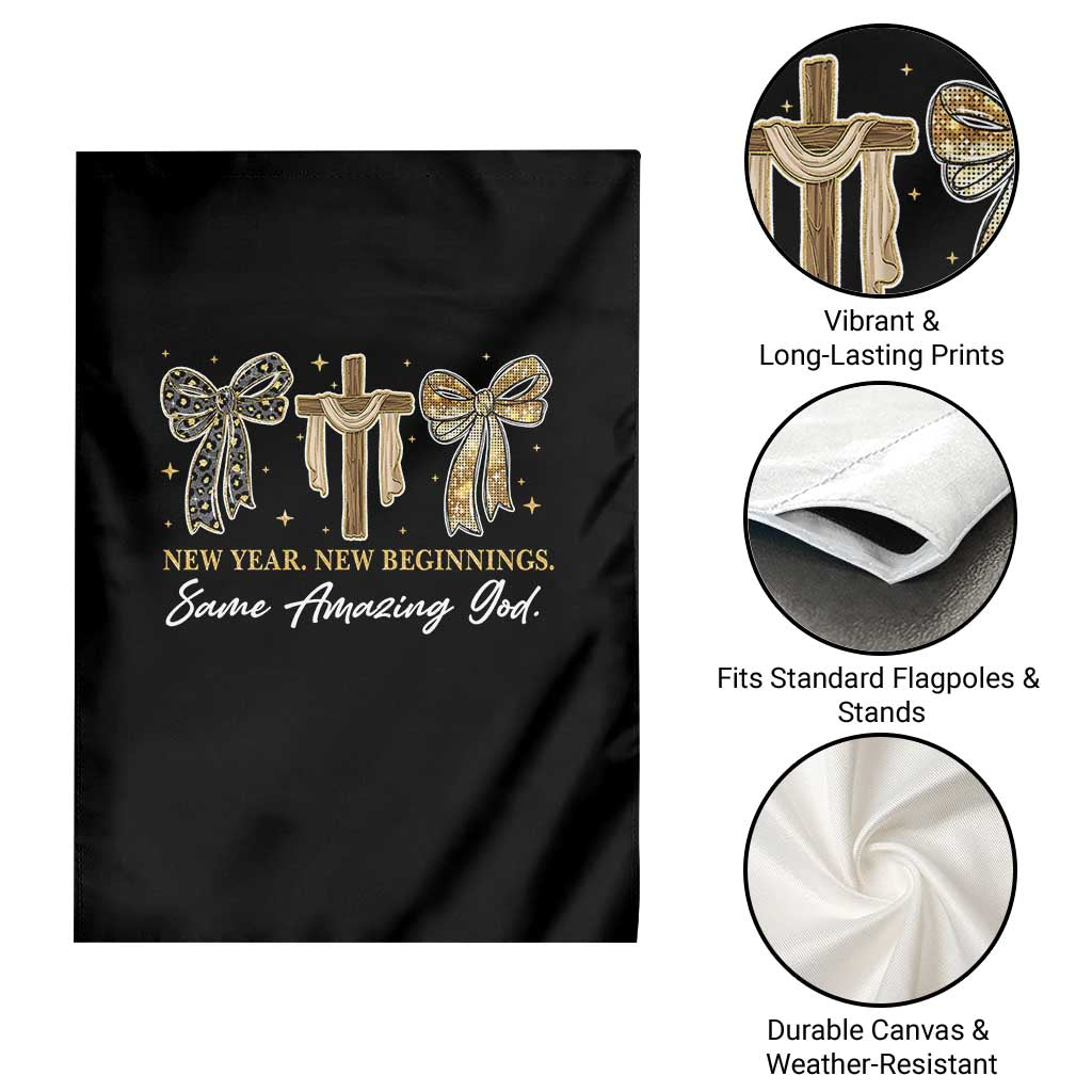 New Year New Beginnings Same Amazing God Garden Flag Christian New Years Eve - Wonder Print Shop