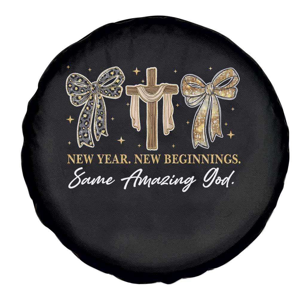 New Year New Beginnings Same Amazing God Spare Tire Cover Christian New Years Eve - Wonder Print Shop