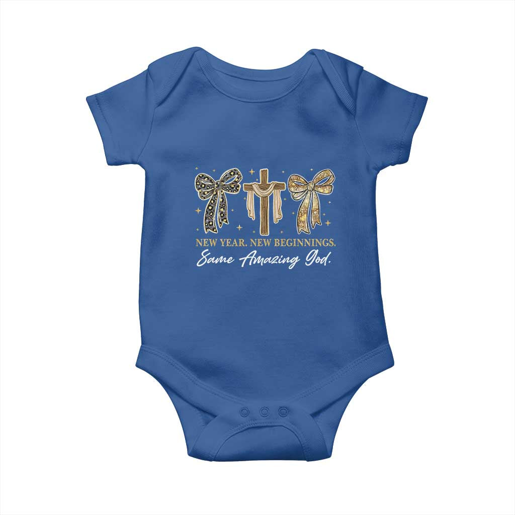 New Year New Beginnings Same Amazing God Baby Onesie Christian New Years Eve - Wonder Print Shop