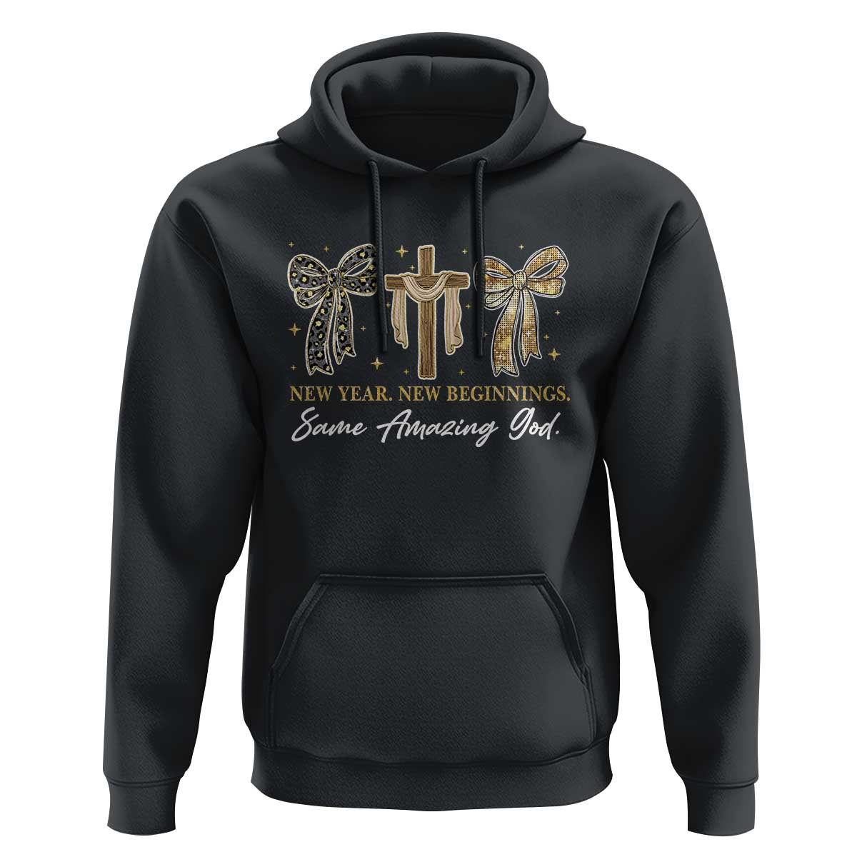 New Year New Beginnings Same Amazing God Hoodie Christian New Years Eve - Wonder Print Shop