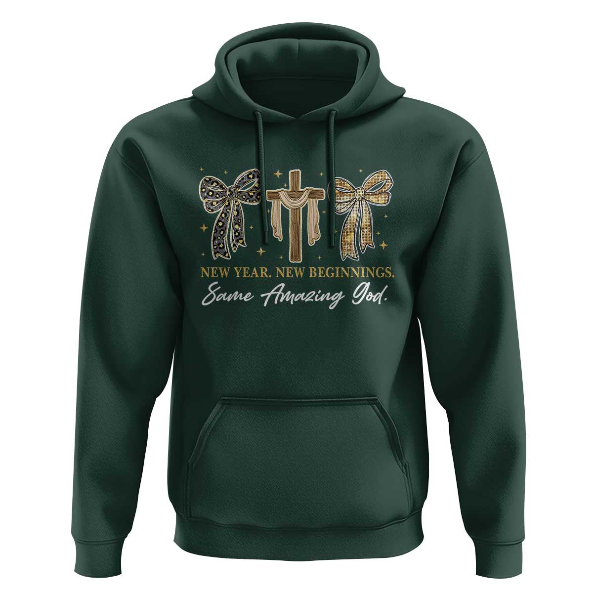 New Year New Beginnings Same Amazing God Hoodie Christian New Years Eve - Wonder Print Shop