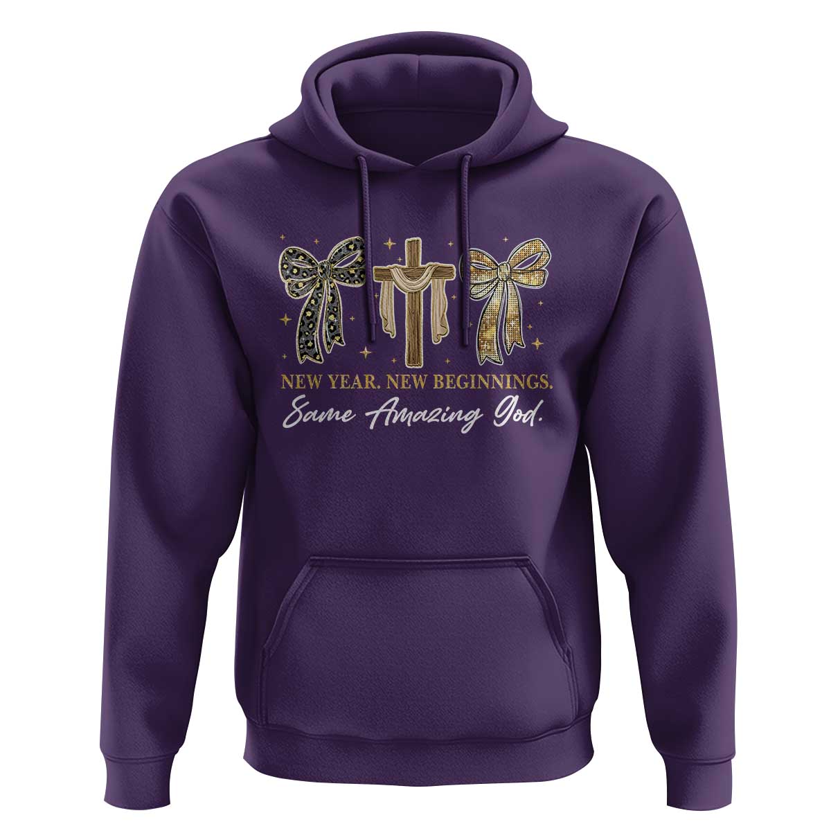 New Year New Beginnings Same Amazing God Hoodie Christian New Years Eve - Wonder Print Shop