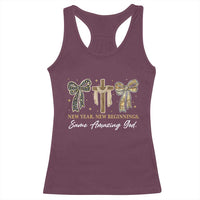 New Year New Beginnings Same Amazing God Racerback Tank Top Christian New Years Eve - Wonder Print Shop