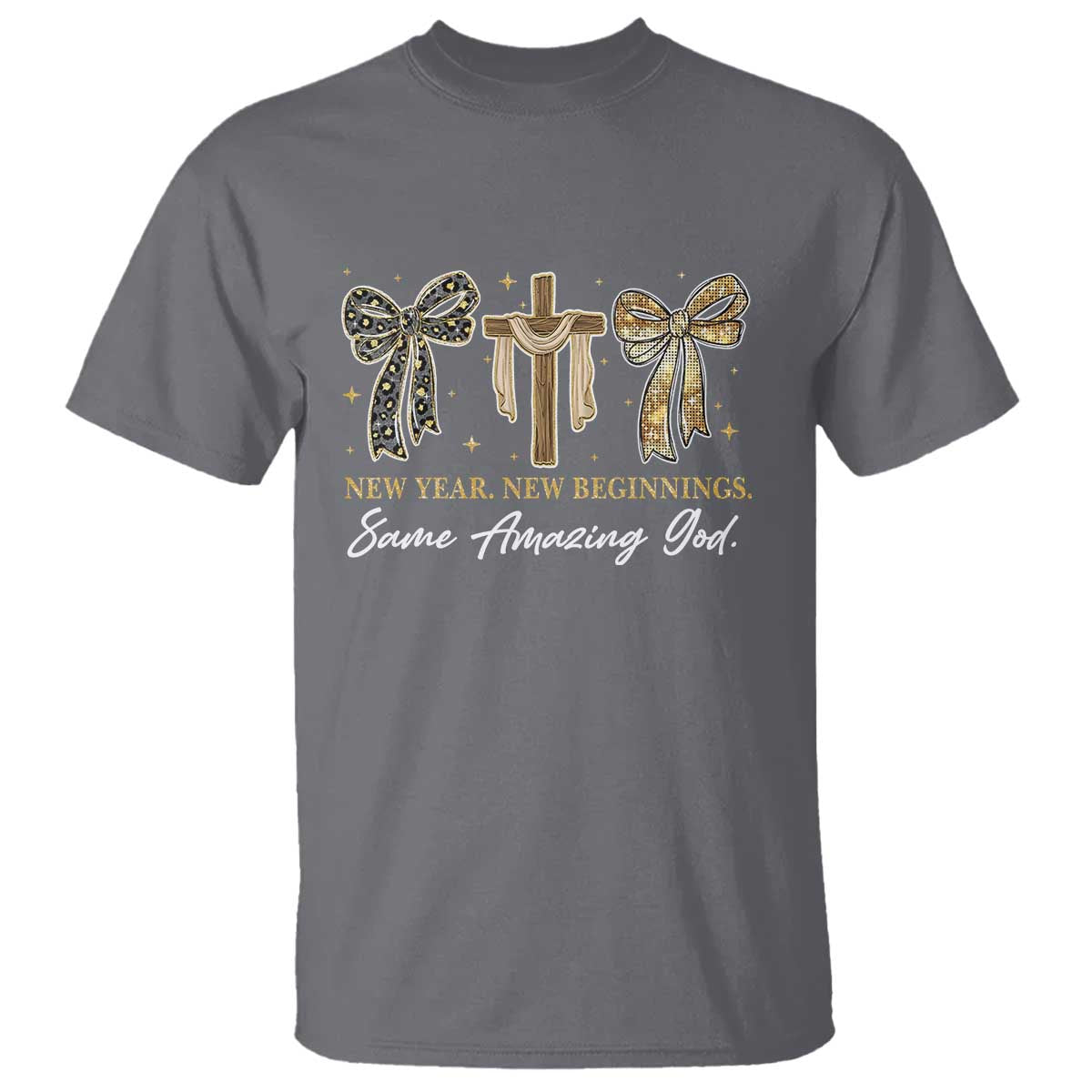 New Year New Beginnings Same Amazing God T Shirt Christian New Years Eve - Wonder Print Shop