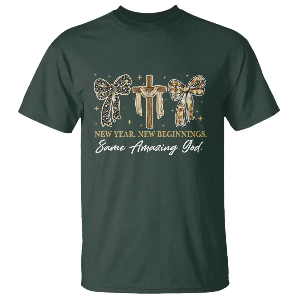 New Year New Beginnings Same Amazing God T Shirt Christian New Years Eve - Wonder Print Shop