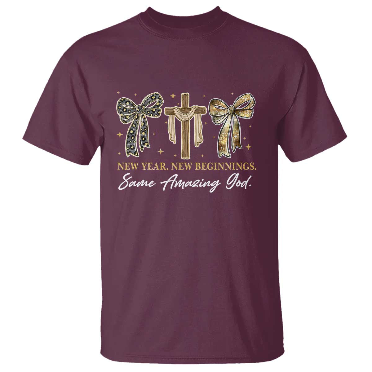 New Year New Beginnings Same Amazing God T Shirt Christian New Years Eve - Wonder Print Shop