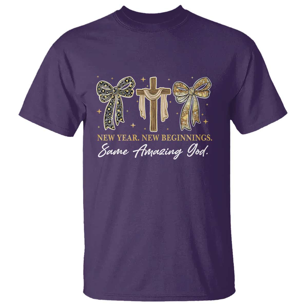 New Year New Beginnings Same Amazing God T Shirt Christian New Years Eve - Wonder Print Shop