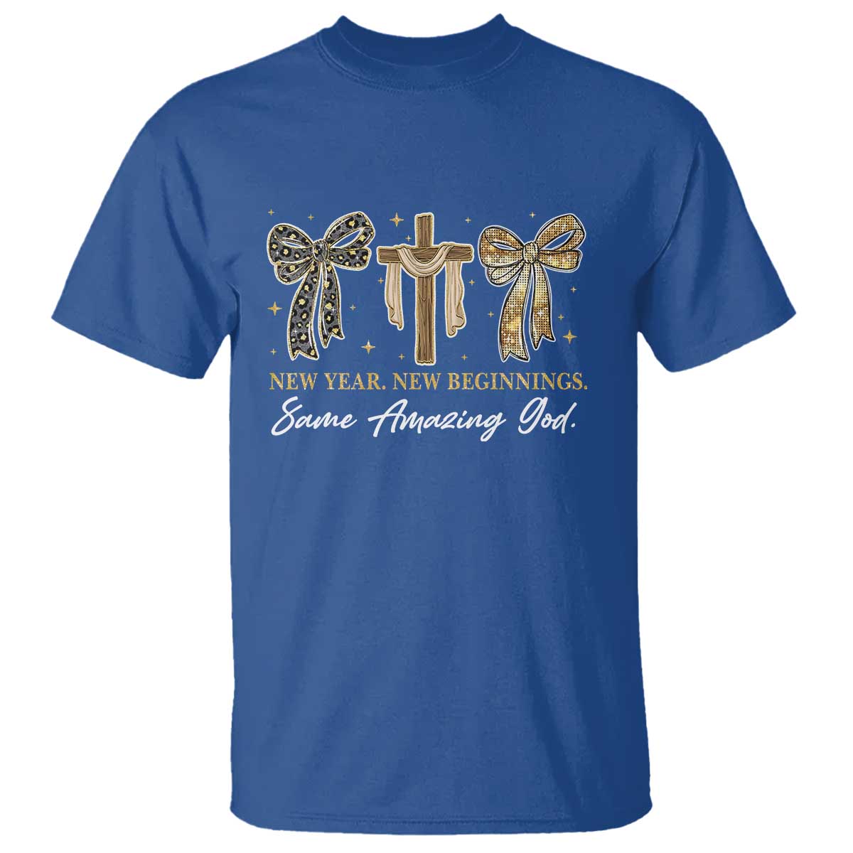 New Year New Beginnings Same Amazing God T Shirt Christian New Years Eve - Wonder Print Shop