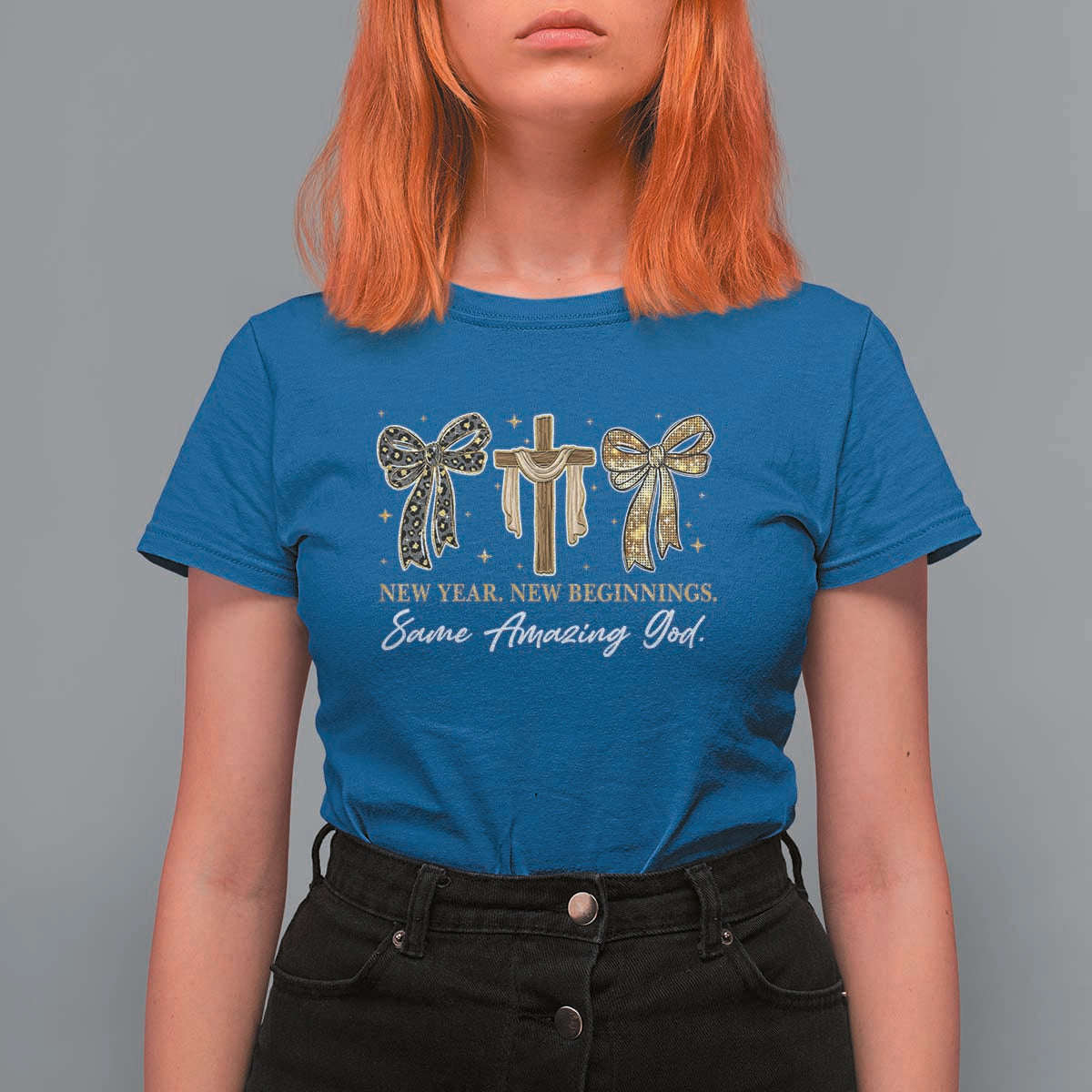 New Year New Beginnings Same Amazing God T Shirt For Women Christian New Years Eve - Wonder Print Shop