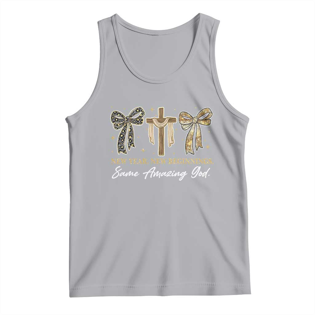 New Year New Beginnings Same Amazing God Tank Top Christian New Years Eve - Wonder Print Shop