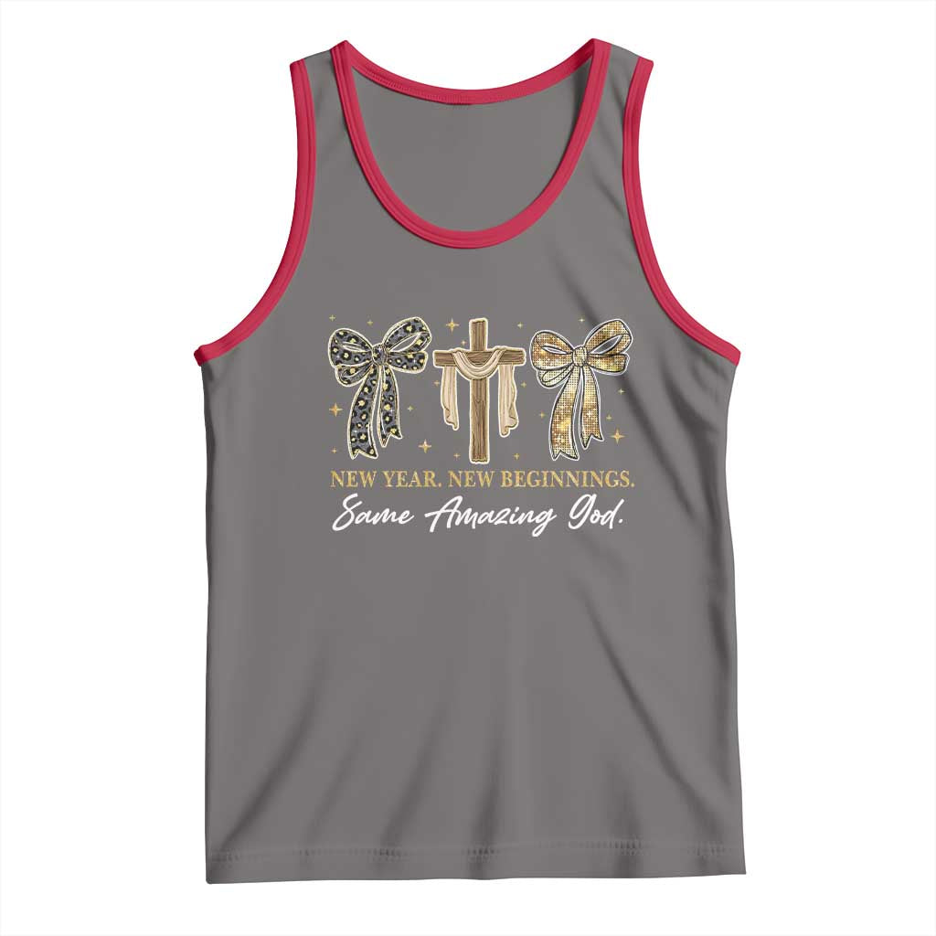 New Year New Beginnings Same Amazing God Tank Top Christian New Years Eve - Wonder Print Shop