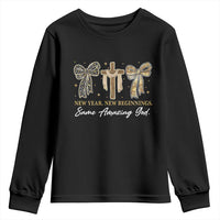 New Year New Beginnings Same Amazing God Youth Sweatshirt Christian New Years Eve - Wonder Print Shop