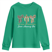 New Year New Beginnings Same Amazing God Youth Sweatshirt Christian New Years Eve - Wonder Print Shop