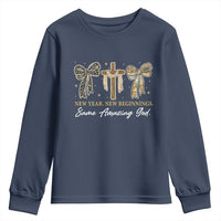 New Year New Beginnings Same Amazing God Youth Sweatshirt Christian New Years Eve - Wonder Print Shop