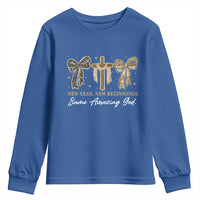 New Year New Beginnings Same Amazing God Youth Sweatshirt Christian New Years Eve - Wonder Print Shop
