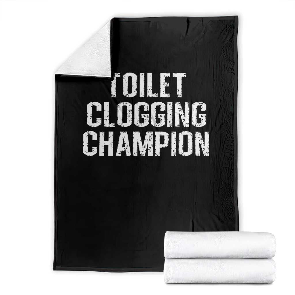 Toilet Clogging Champion Throw Blanket Funny Meme - Wonder Print Shop