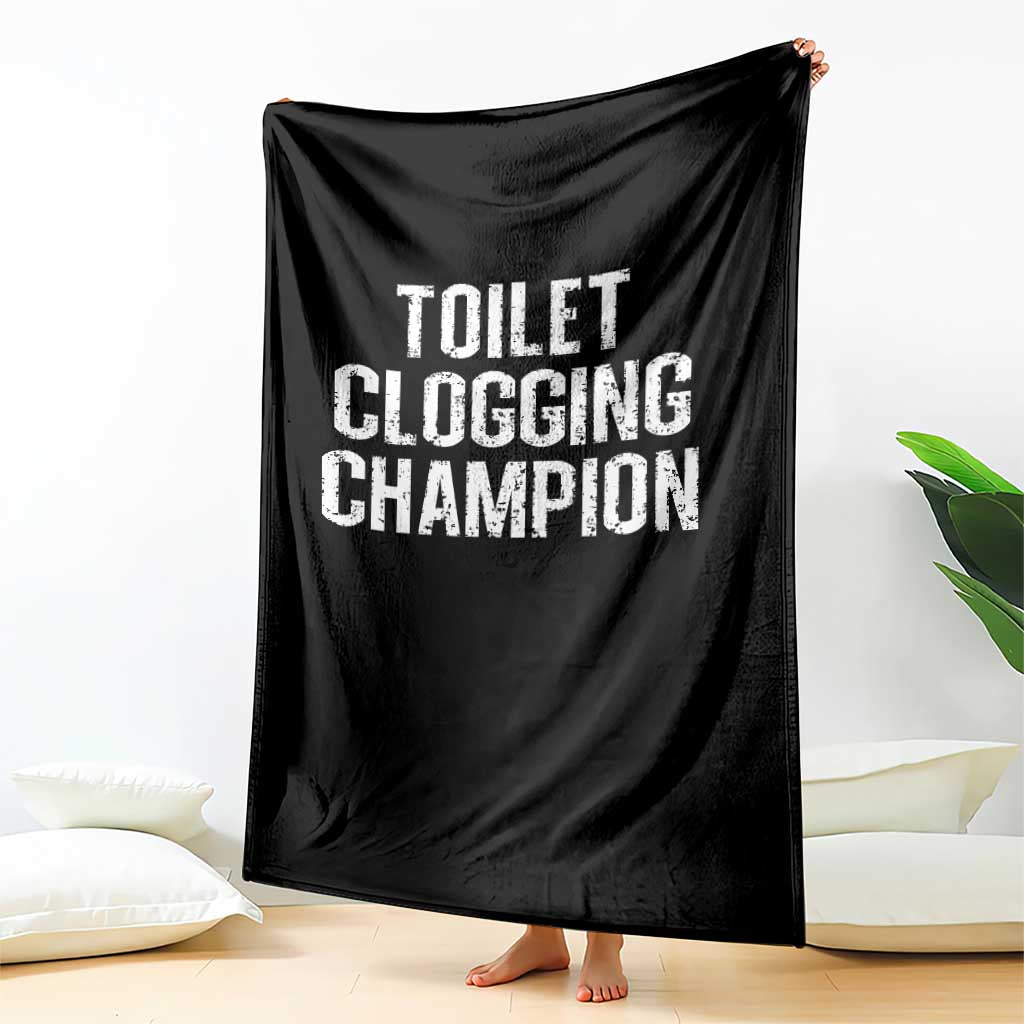 Toilet Clogging Champion Throw Blanket Funny Meme - Wonder Print Shop