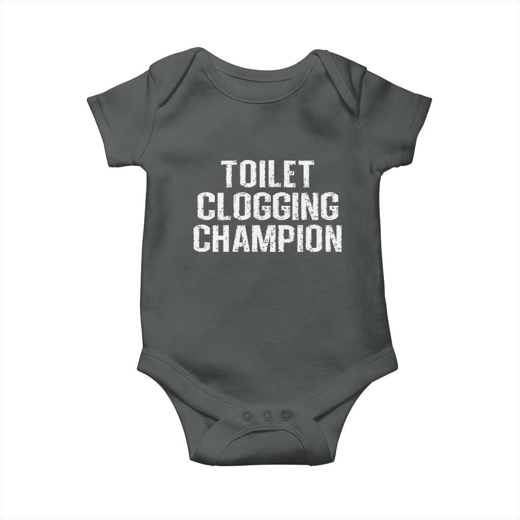Toilet Clogging Champion Baby Onesie Funny Meme - Wonder Print Shop