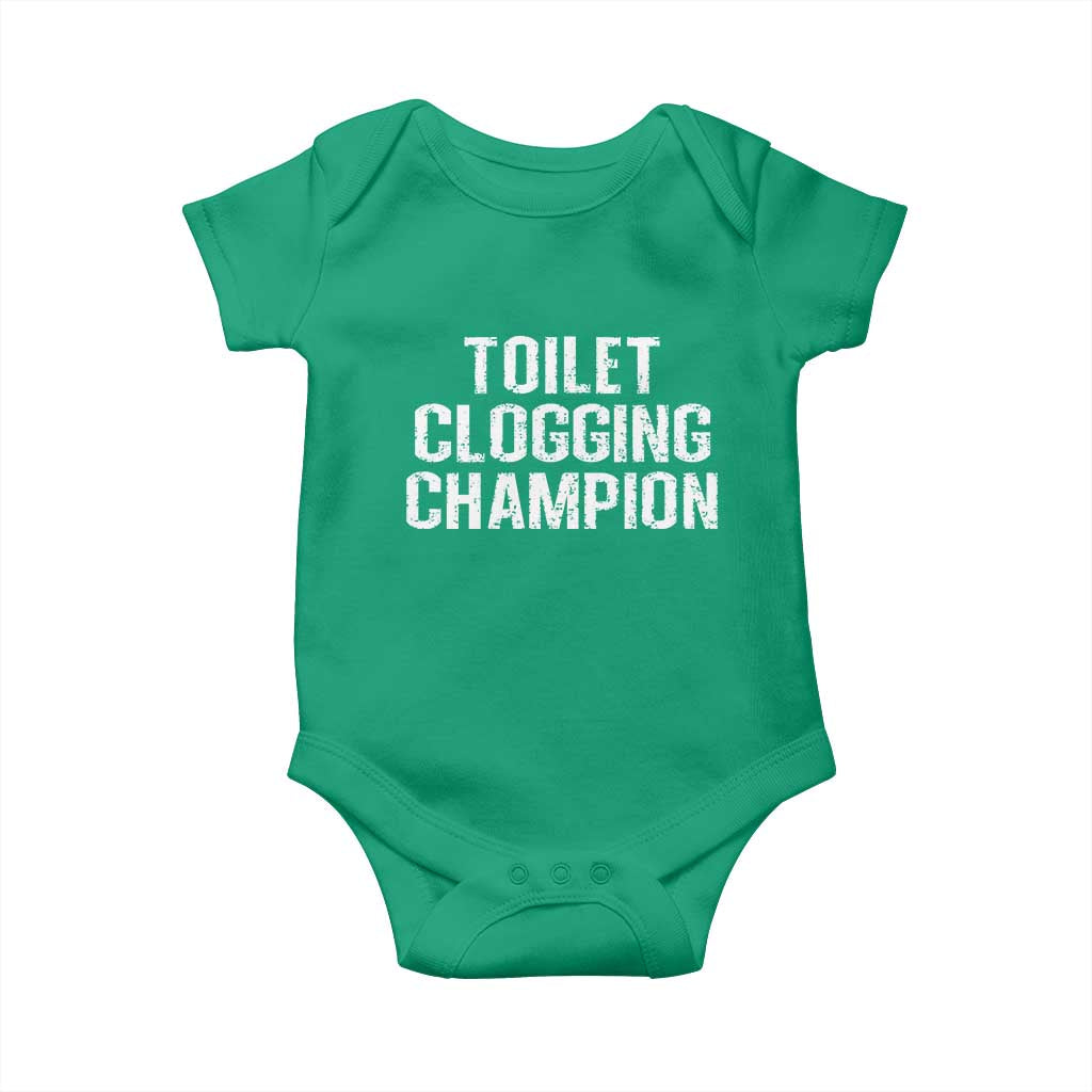 Toilet Clogging Champion Baby Onesie Funny Meme - Wonder Print Shop