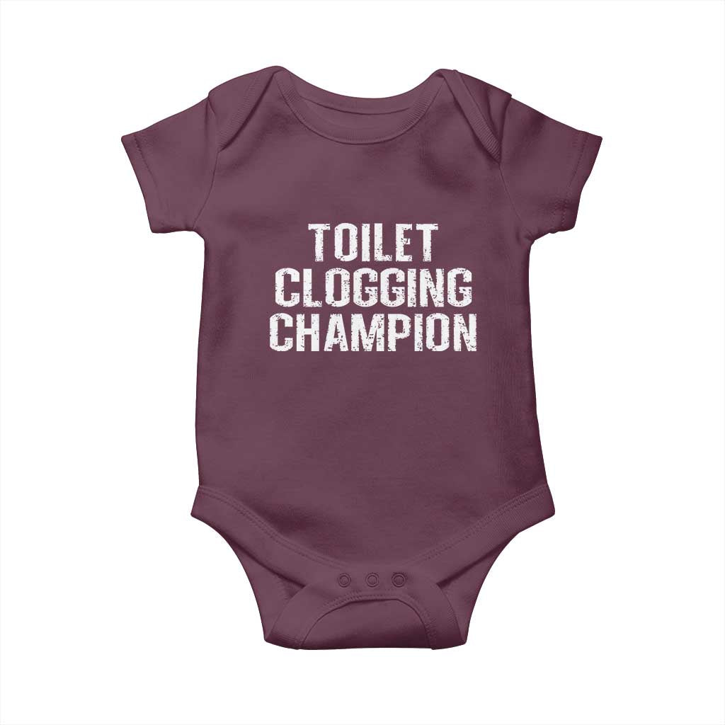 Toilet Clogging Champion Baby Onesie Funny Meme - Wonder Print Shop
