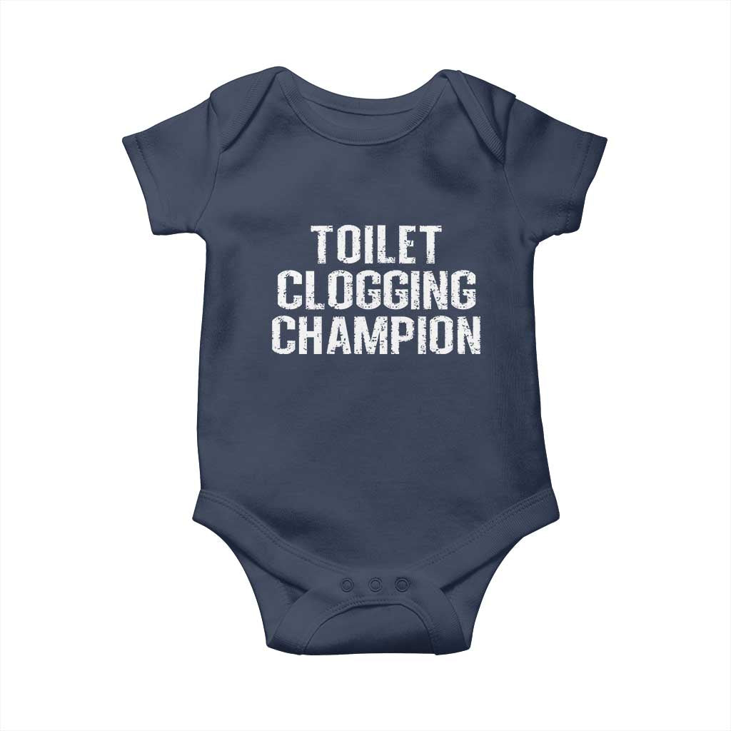 Toilet Clogging Champion Baby Onesie Funny Meme - Wonder Print Shop