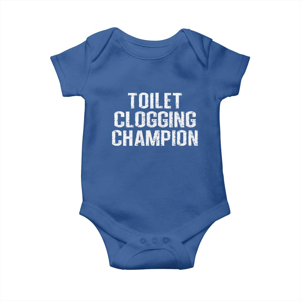 Toilet Clogging Champion Baby Onesie Funny Meme - Wonder Print Shop