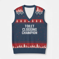 Toilet Clogging Champion V-Neck Knit Sweater Vest Funny Meme - Wonder Print Shop
