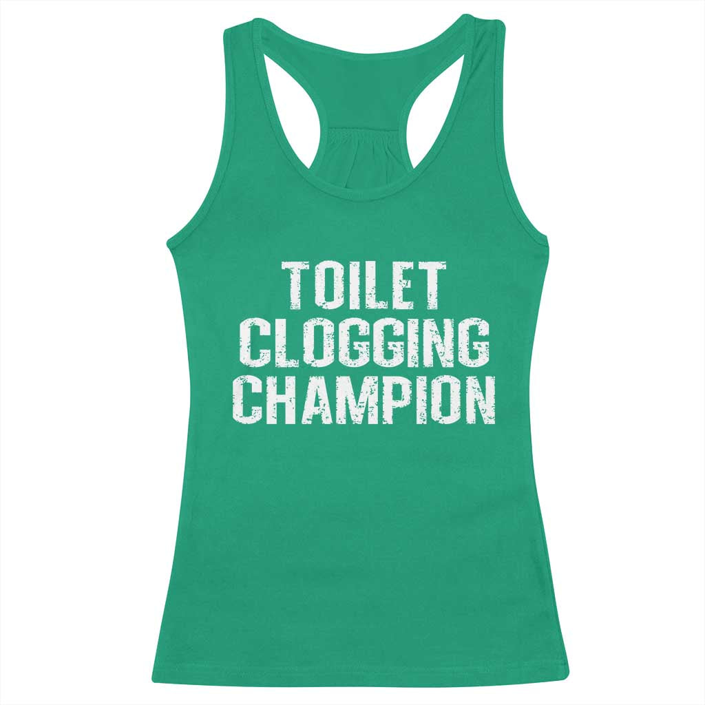 Toilet Clogging Champion Racerback Tank Top Funny Meme - Wonder Print Shop